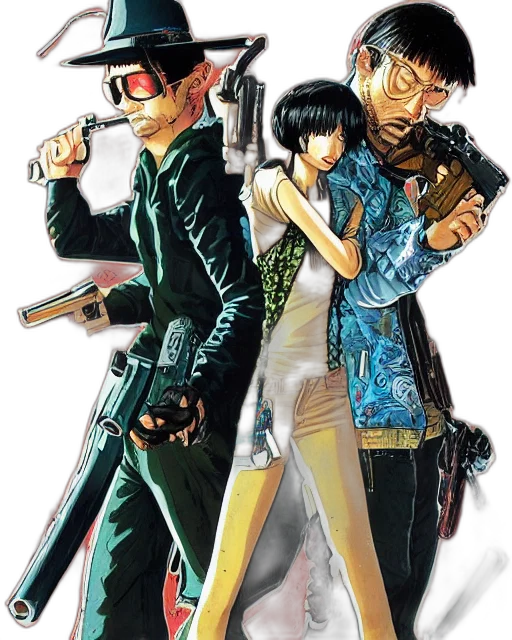 weapon, comic book art, concept art, cyberpunk transparent PNG cut-out