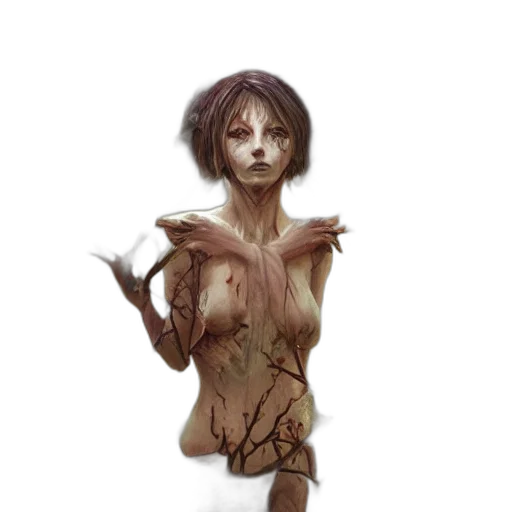 creature, dress, staff, face transparent PNG cut-out