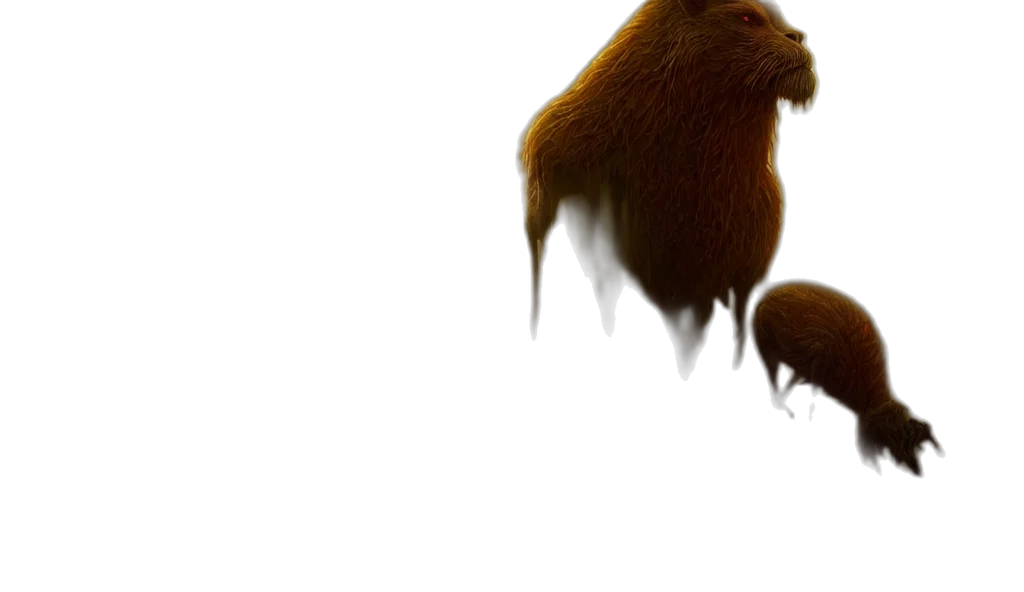 animal, creature, hair, concept art, 3d render, photorealistic, fantasy art, epic transparent PNG cut-out