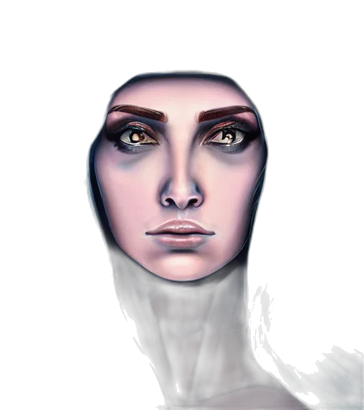 face, mask, robot, creature, concept art, fantasy art, watercolor, photorealistic transparent PNG cut-out