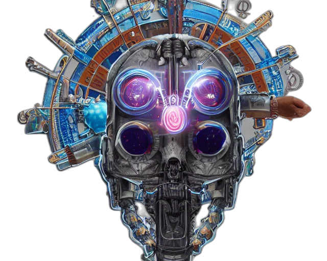 robot, mask, cyberpunk, concept art transparent PNG cut-out