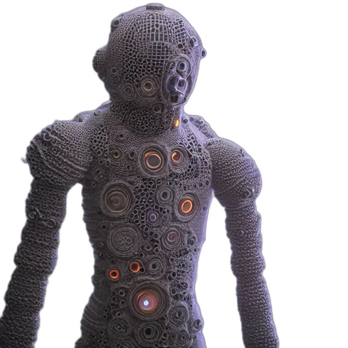 robot, jacket, dress, 3d render transparent PNG cut-out