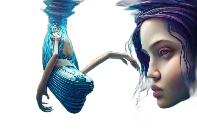 jewelry, creature, concept art, fantasy art, photorealistic, 3d render, underwater, outer space transparent PNG cut-out