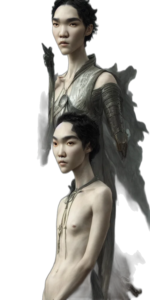 creature, staff, mask, dragon transparent PNG cut-out