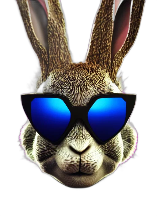animal, 3d render, cyberpunk, photorealistic transparent PNG cut-out