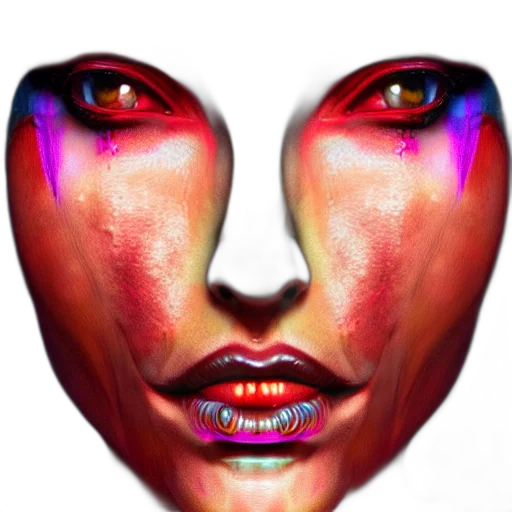 face, mask, photorealistic, cyberpunk transparent PNG cut-out