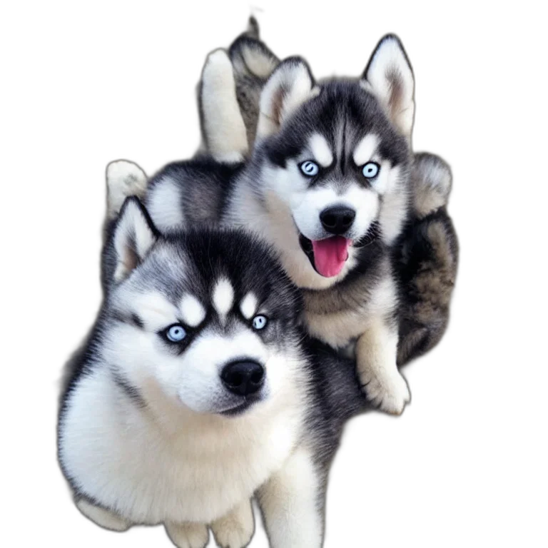 animal, photorealistic, 3d render, pixel art, watercolor, cutest, husky, world transparent PNG cut-out