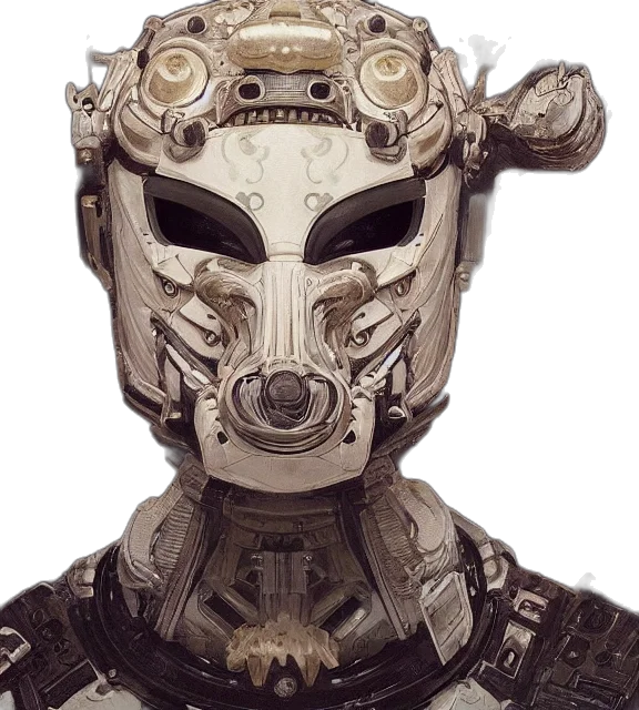 mask, robot, face, concept art transparent PNG cut-out