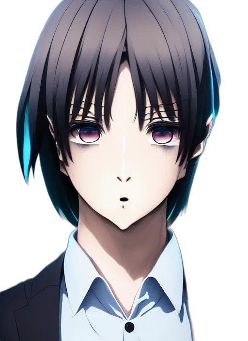 face, staff, mask, anime, pixel art, cartoon, photorealistic, blue transparent PNG cut-out