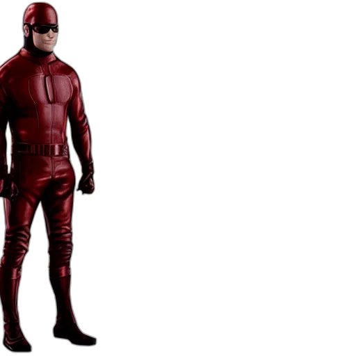 concept art, 3d render, comic book art, red, daredevil, leather, suit, concept transparent PNG cut-out