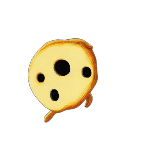 food, mask, face, hat, 3d render, pixel art, concept art, golden transparent PNG cut-out