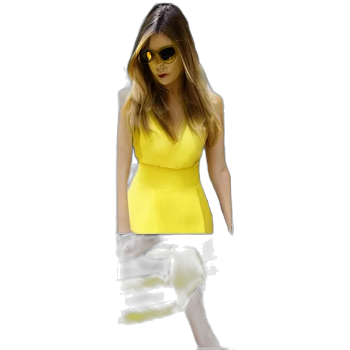 dress, 3d render, photorealistic, concept art, cartoon, golden, neon, yellow transparent PNG cut-out