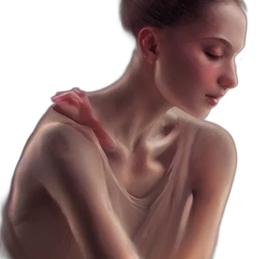 jewelry, dress, face, hair, photorealistic, oil painting, concept art, 3d render transparent PNG cut-out