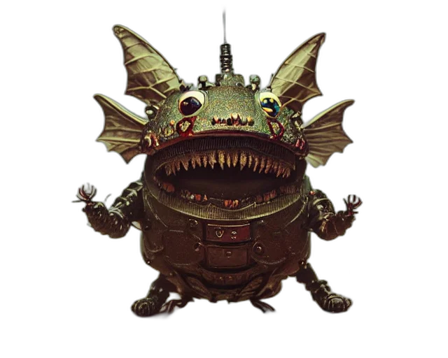 robot, creature, dragon, mask, concept art, 3d render, pixel art, fantasy art transparent PNG cut-out