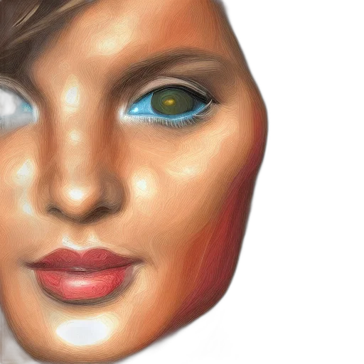 face, mask, photorealistic, oil painting, 3d render, watercolor, colorful, apple transparent PNG cut-out
