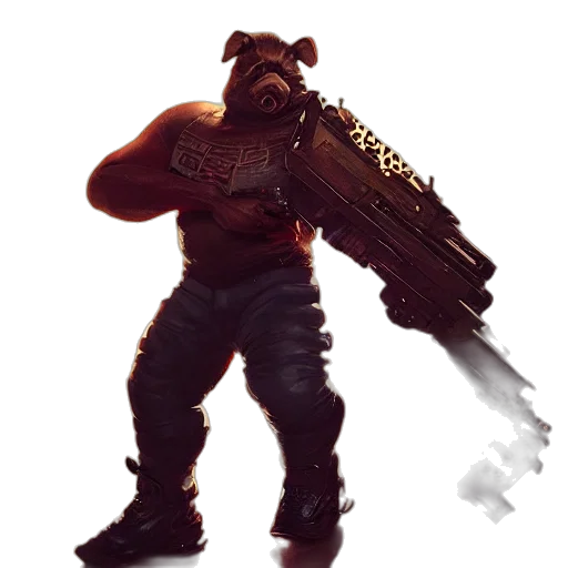 weapon, staff, animal, creature transparent PNG cut-out