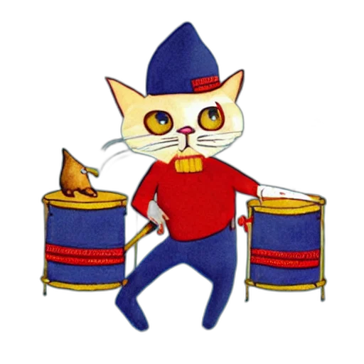 staff, hat, pixel art, concept art, cartoon, 3d render, gray, cat transparent PNG cut-out