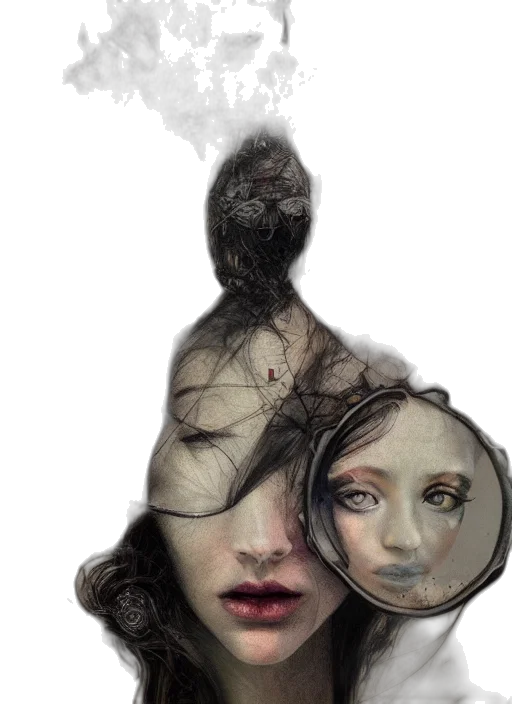 mask, face, hair, creature transparent PNG cut-out