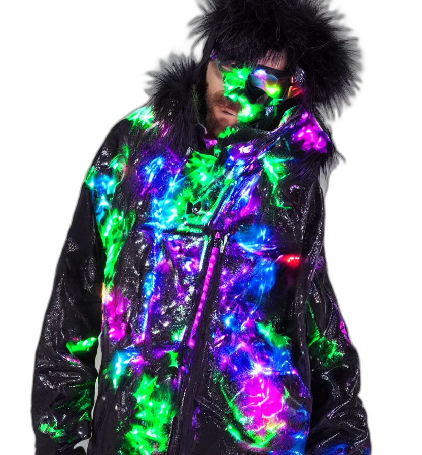 jacket, cyberpunk, vaporwave, 3d render transparent PNG cut-out