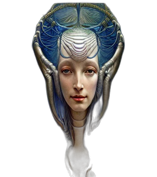 jewelry, mask, crown, face, fantasy art, concept art, photorealistic, 3d render transparent PNG cut-out