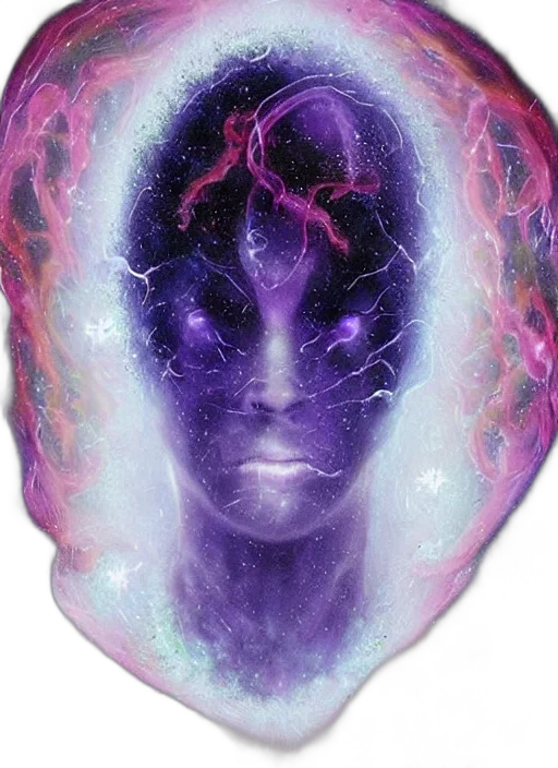 face, mask, hair, creature, concept art, vaporwave, fantasy art, comic book art transparent PNG cut-out
