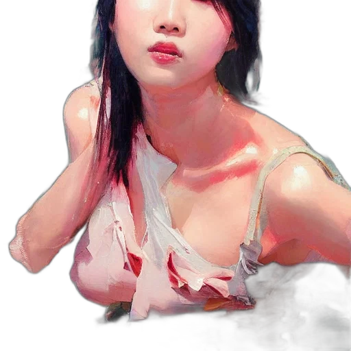 face, dress, photorealistic, oil painting transparent PNG cut-out