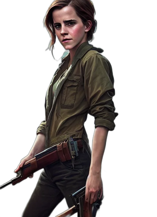 weapon, jacket, staff, concept art, comic book art, photorealistic, fantasy art, green transparent PNG cut-out