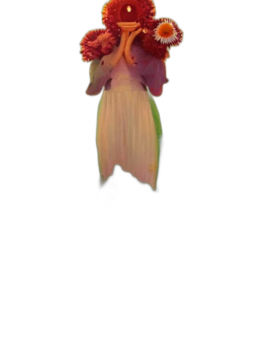 flower, staff, creature, dress transparent PNG cut-out