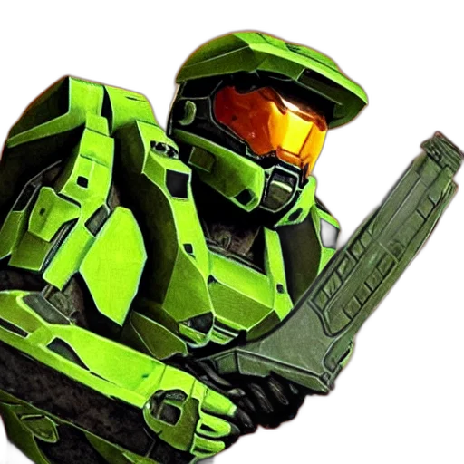 robot, weapon, concept art, pixel art, 3d render, photorealistic, green, halo transparent PNG cut-out