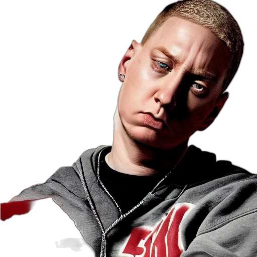 jacket, face, photorealistic, eminem transparent PNG cut-out