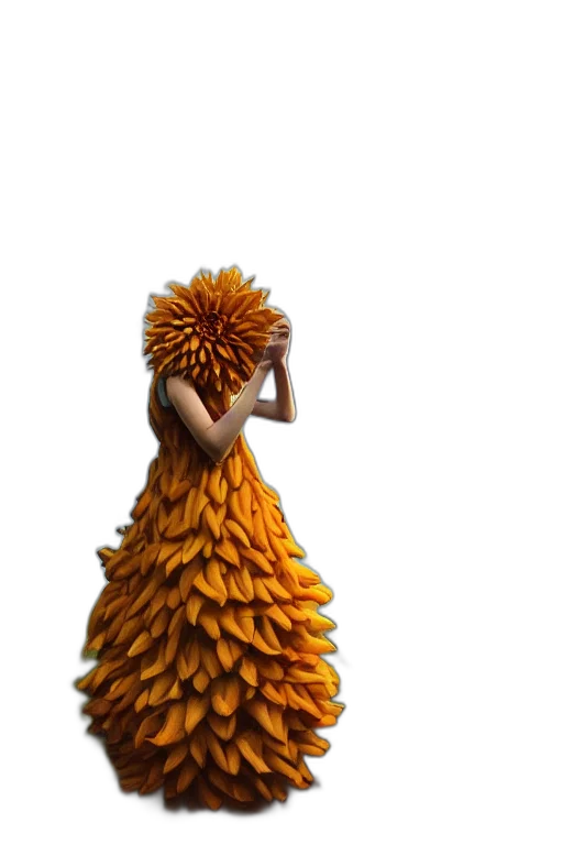 dress, hair, crown, animal, concept art, 3d render, fantasy art, pixel art transparent PNG cut-out