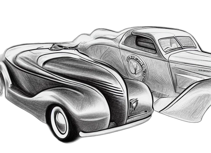 car, pencil sketch, photorealistic, concept art, cartoon, concept, non, coloring transparent PNG cut-out