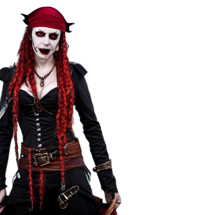 concept art, professional, photograph, female, vampire, pirate, extremely, detailed transparent PNG cut-out