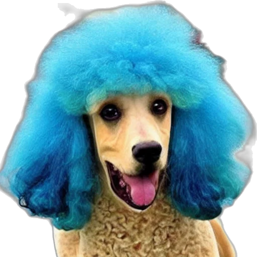 hat, hair, animal, creature, photorealistic, vaporwave, blue, pastel transparent PNG cut-out