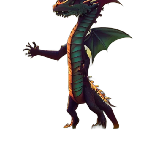 dragon, creature, staff, animal transparent PNG cut-out