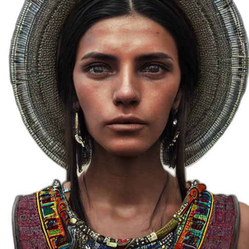 face, jewelry, hat, staff transparent PNG cut-out