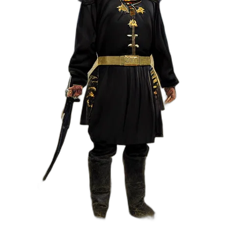staff, sword, jacket, weapon, concept art, 3d render, fantasy art, photorealistic transparent PNG cut-out