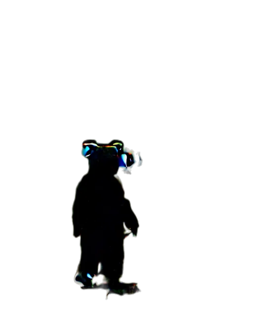 robot, staff, mask, hat, pixel art, concept art, vaporwave, 3d render transparent PNG cut-out
