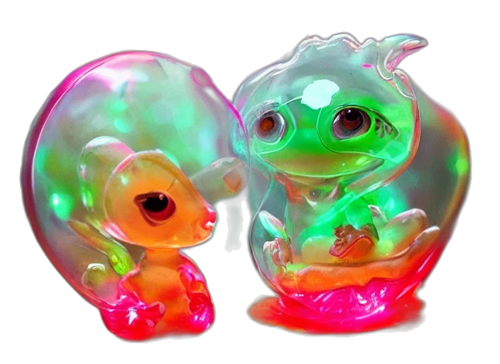 creature, 3d render, concept art, vaporwave transparent PNG cut-out