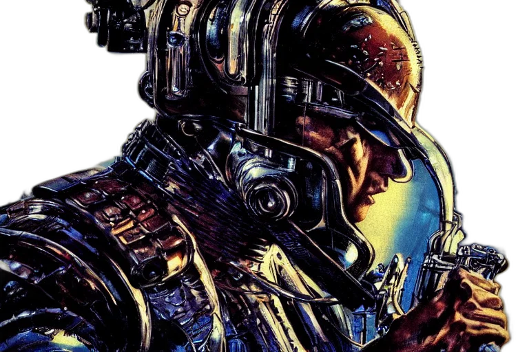 robot, face, concept art, cyberpunk transparent PNG cut-out