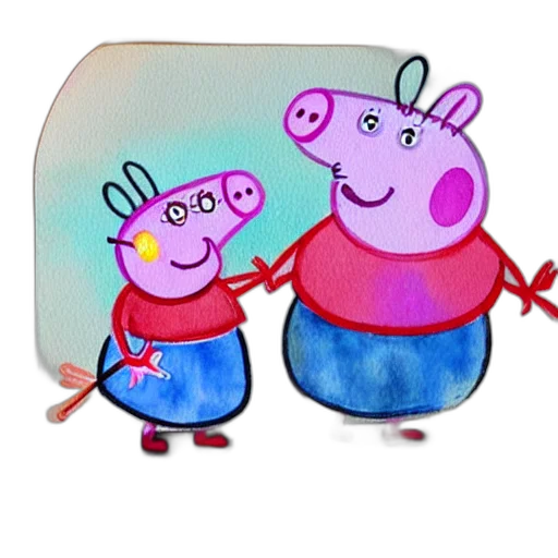concept art, 3d render, cartoon, photorealistic, outer space, peppa, pig, her transparent PNG cut-out