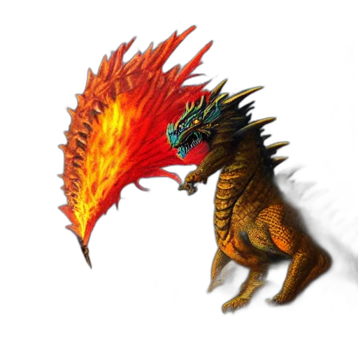 dragon, creature, staff, animal transparent PNG cut-out