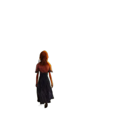 dress, hair, robot, staff, concept art, 3d render, pixel art, fantasy art transparent PNG cut-out