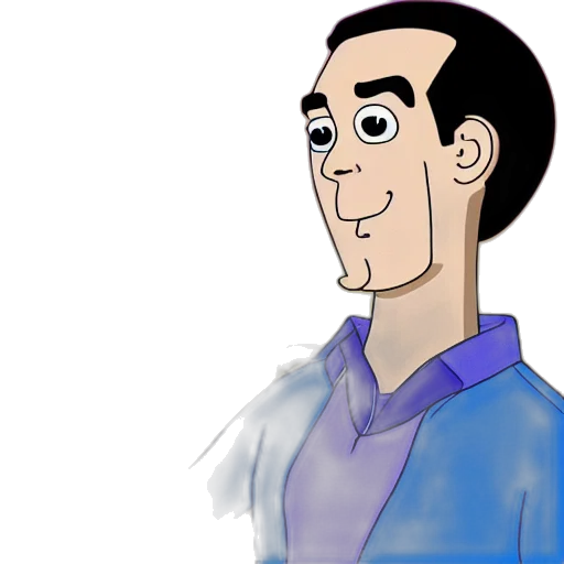 face, staff, jacket, robot, cartoon, 3d render, photorealistic, concept art transparent PNG cut-out