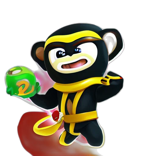 staff, animal, 3d render, concept art, bloons, dart, monkey, ninjakiwi transparent PNG cut-out