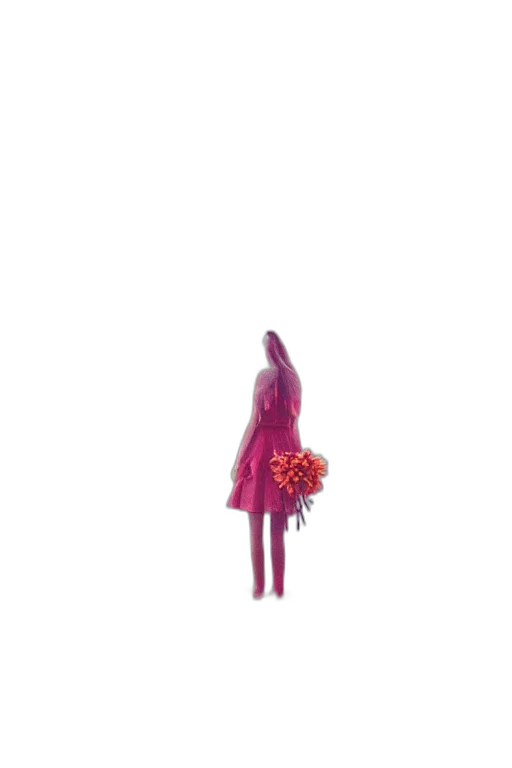 dress, flower, hair, crown, 3d render, concept art, pixel art, vaporwave transparent PNG cut-out