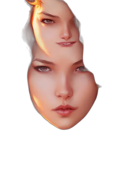 face, mask, crown, jewelry, 3d render, photorealistic, concept art, fantasy art transparent PNG cut-out