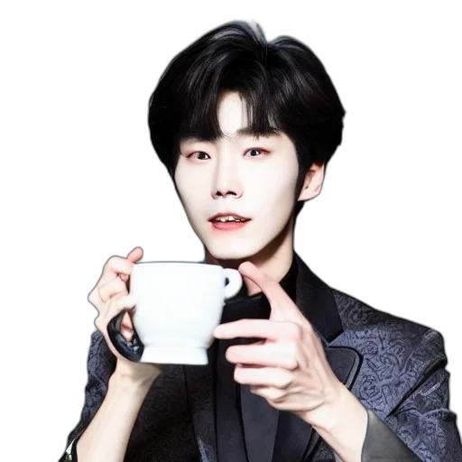 staff, photorealistic, cup, coffee, part, johnny, suh, mark transparent PNG cut-out