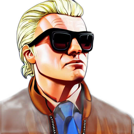 jacket, face, comic book art, cartoon transparent PNG cut-out