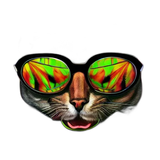 animal, mask, face, creature, cartoon, 3d render, photorealistic, vaporwave transparent PNG cut-out